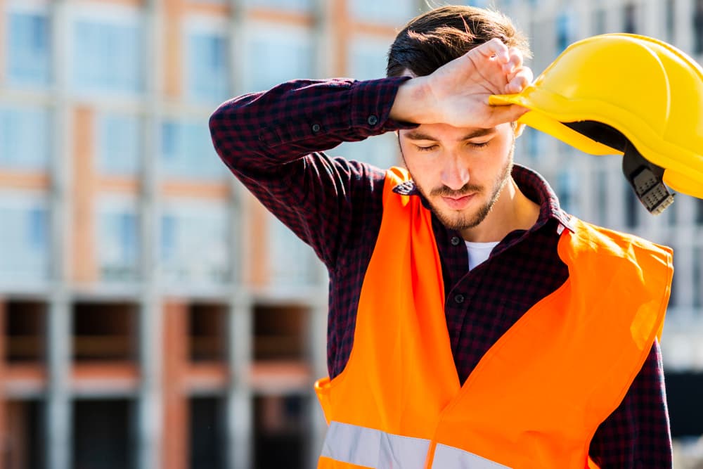 Trabajador de la Construcción Fatigado por Calor