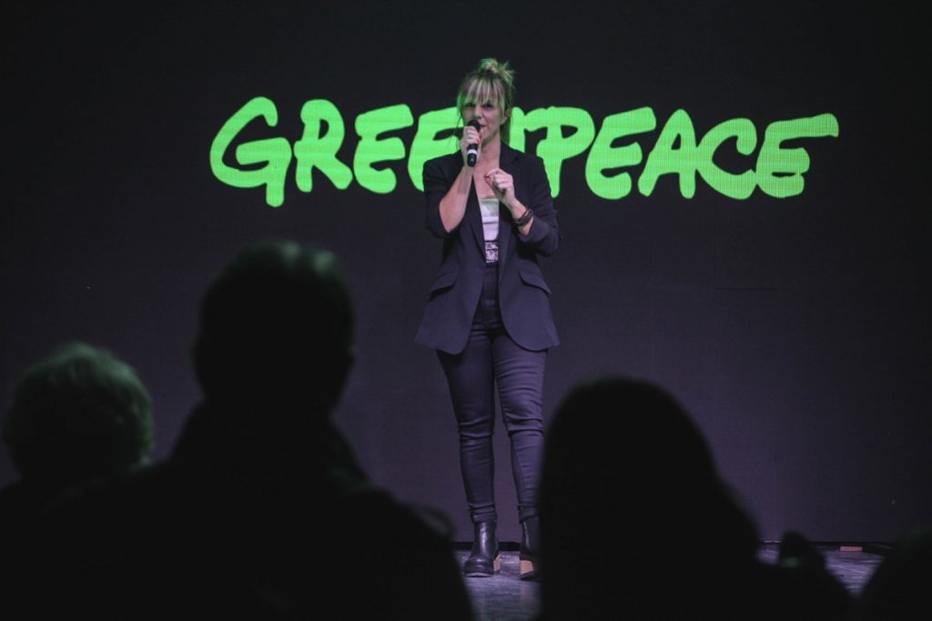 Natalia Machain en una fotografía de Greenpeace
