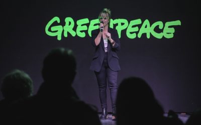 Natalia Machain en una fotografía de Greenpeace